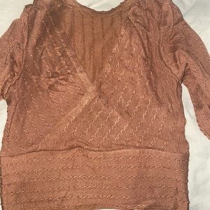 Ribbed brown long sleeve